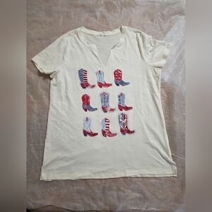 Maurices Glitter Patriotic Americana Country Cowgirl Boots Top